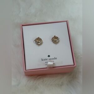 kate spade Clear Crystal Stud Earrings in Gold-Tone